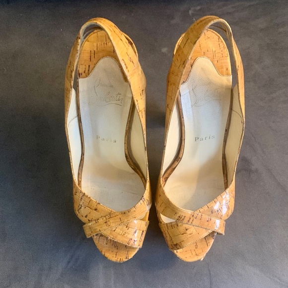 Like New Christian Louboutin One Time Collection Cork High Platform Heels - Picture 3 of 9